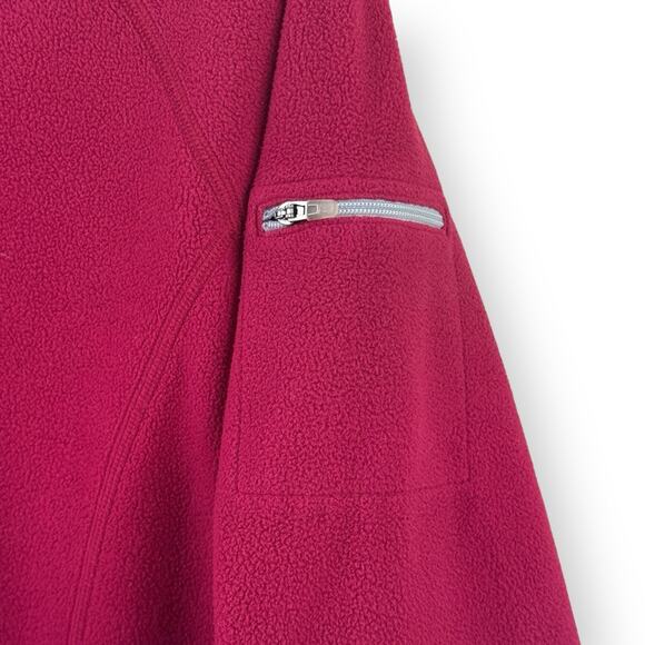 LL Bean Sweater Womens Large Pink Magenta 1/4 Zip Fleece Outdoor Casual Pullover - Picture 4 of 10